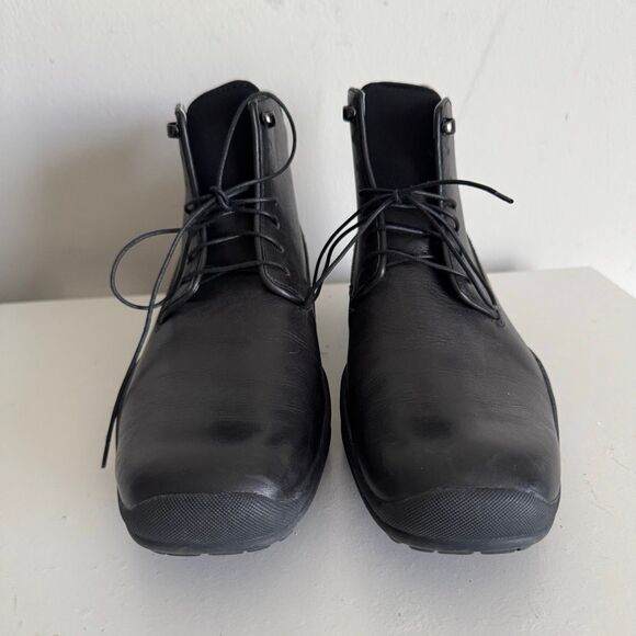 Kenneth Cole Leather Waterproof Rain Storm Leather Lace Up Stylish Boots Black main image 2